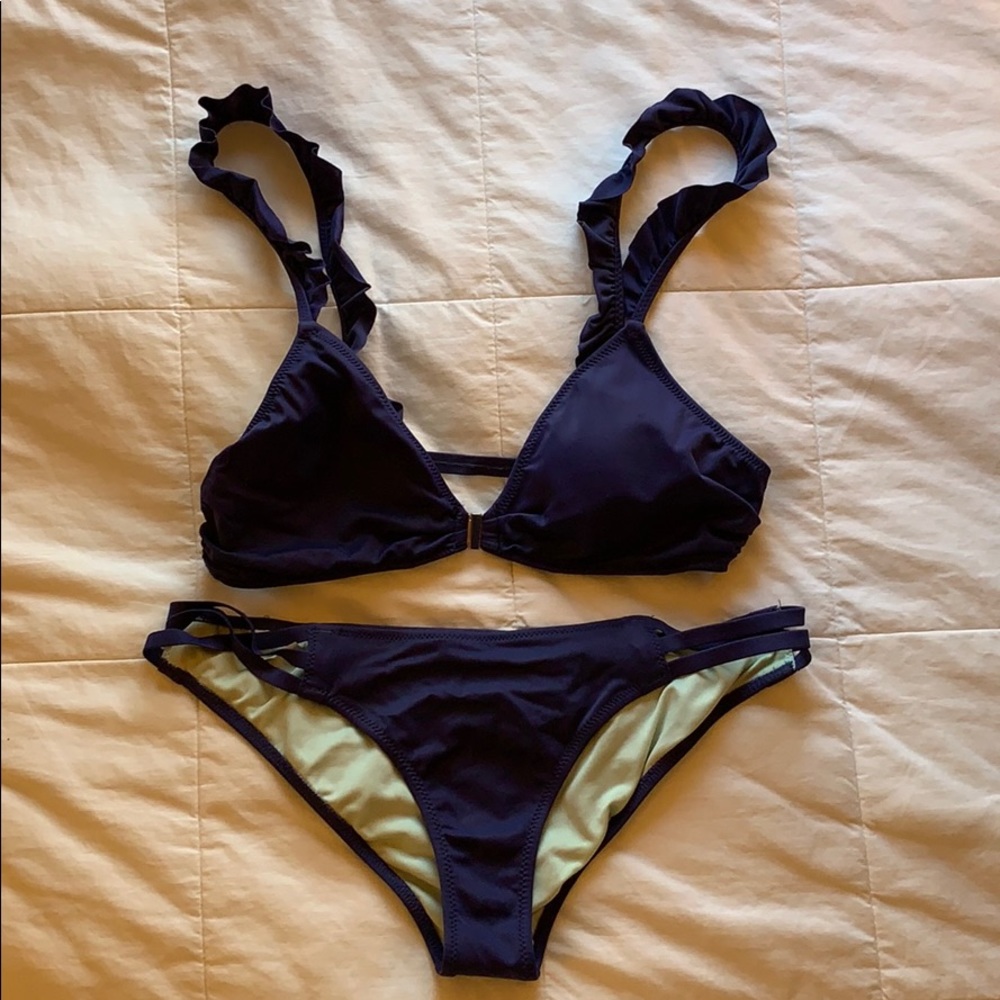 Victoria’s Secret Navy Ruffle Bikini